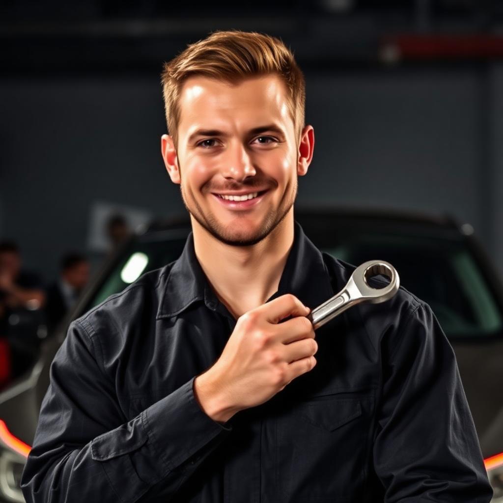 Mecânico da Auto Mecânica Souza com chave na mão